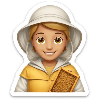 beekeeper white cloth sticker