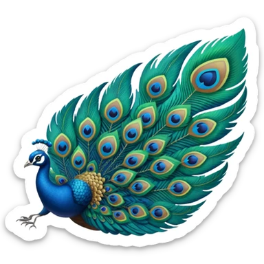 Peacock wing sticker