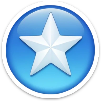 circulo celeste con un bisto blanco adentro sticker