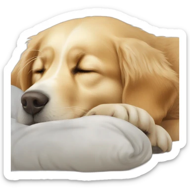 Golden Retriever white sleeping sticker
