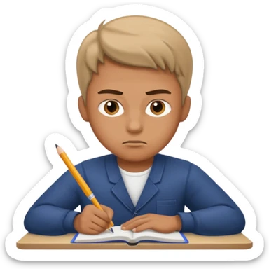 a man studying hard sticker