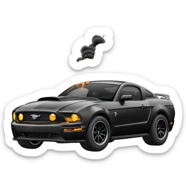 s550 (2015+) emoji of a ford mustang doing a burnout sticker