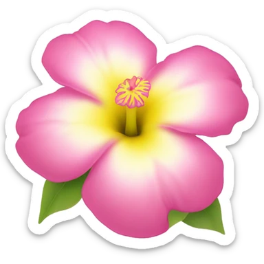 light yellow hibicus flower with pink in the middle sticker