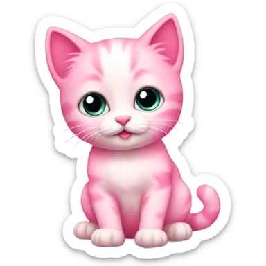 pink kitten sticker