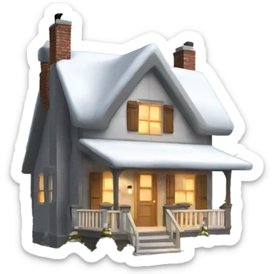 Deluxe modern cottage cozy winter exterior  sticker