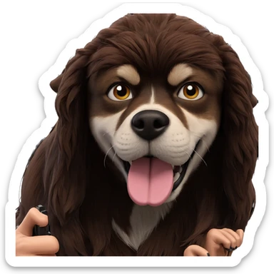 girl with dog and gun sticker