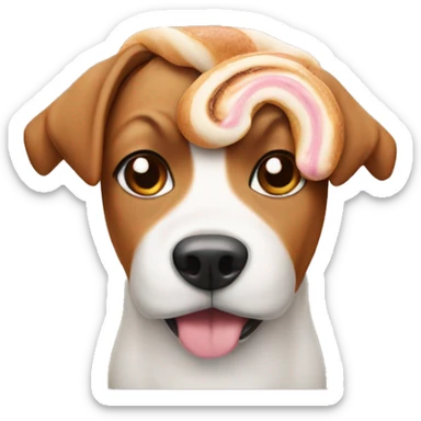Dog with a cinnamonroll Body sticker