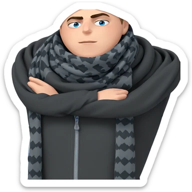 boy with blue eyes and scarf sticker