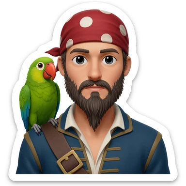 pirate and parrot sticker