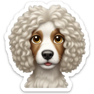 permed hair dog sticker