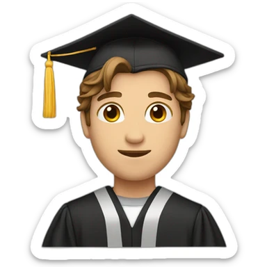 Proud graduate Male long Brown Hair emoji sticker