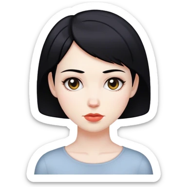 White woman with short black hair style sticker