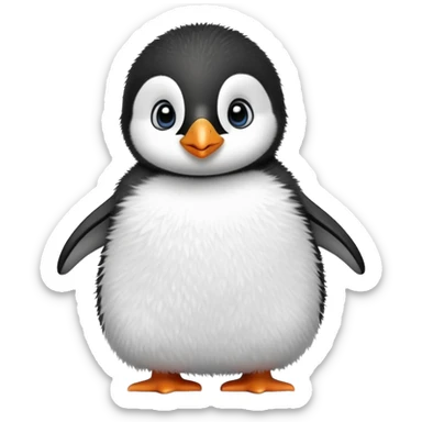 Cute baby penguin with big eyes waddling sticker
