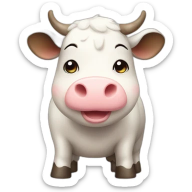 Cute little Chubby Cow  sticker