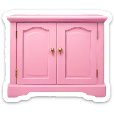 Realistic pink decorated floor cabinet  sticker