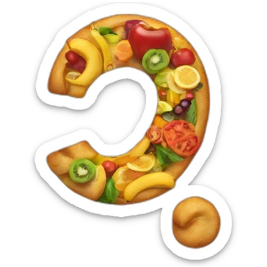A QUESTION MARK MADE OF FOOD sticker