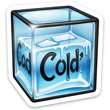 the word COLD  in graffiti in a ice cube sticker