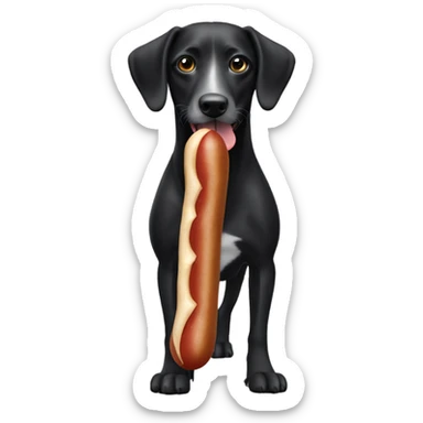 Perro salchicha negro con manchitas blancas  sticker