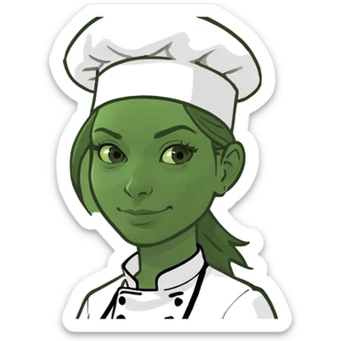 blonde blue eyed chef girl  sticker