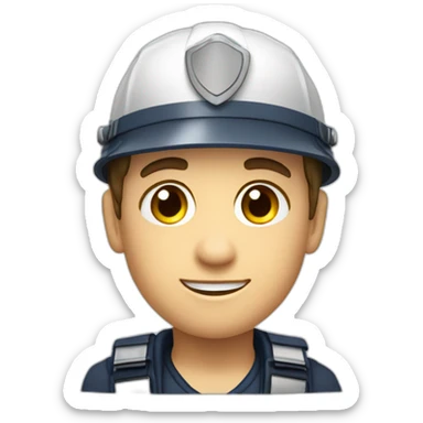 Jeune sapeur pompier blanc sticker