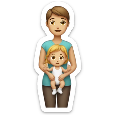 Mum dad child baby sticker