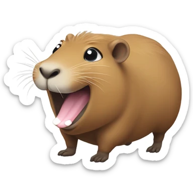 Capybara vibrating happy sticker