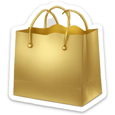  Gold shopping bag with gold crown sticker