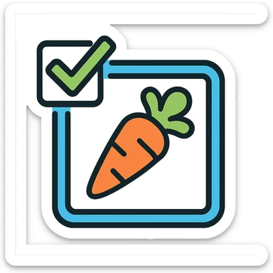 checkbox with a vegetable, clean icon style sticker