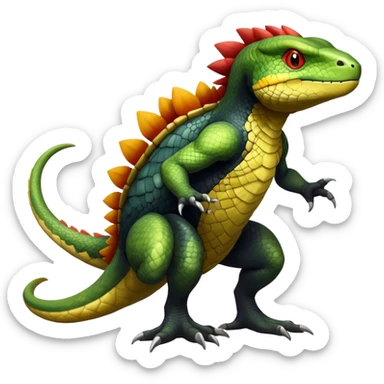 Haxorus-Axew-Fraxure-hybrid (full body) sticker