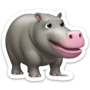 un hippopotame qui a le covif sticker