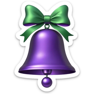  purple christmas bell with pine  sticker