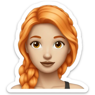 beautiful-fashion-white-girl orange hair sticker