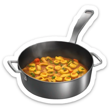 Cooking food in a big pan sticker