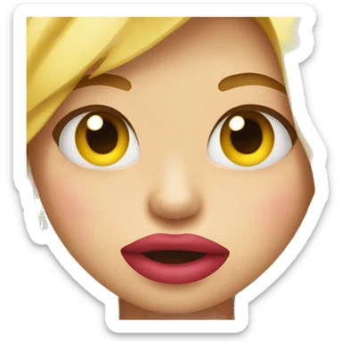 Yellow emoji biting lip and blushing  sticker