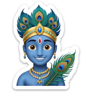 small emoji of god Krishna, which can used in  text massage  like we used other  sticker