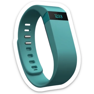 a teal fitbit band lying flat in the style of an ios emoji  sticker