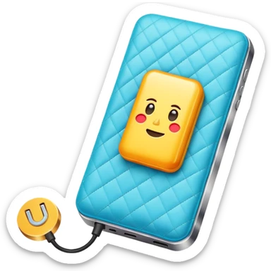 quilted phone charge battery icon sticker