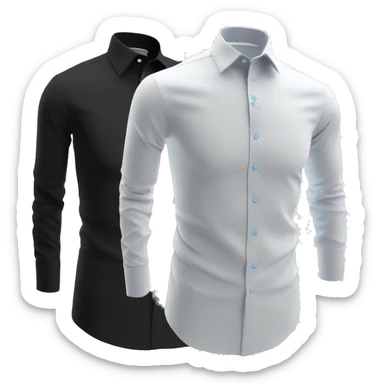 - formal white long sleeve shirt with a collar (also: black, light blue, gray)
- long sleeve plain stretch business formal black shirt sticker