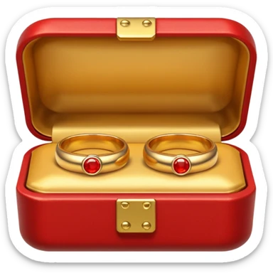 Couple of ring in red box sticker