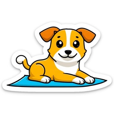 A dog sunbathing with a face that says, "What are you saying?" while he's getting sunburned because he doesn't put on sunscreen? sticker