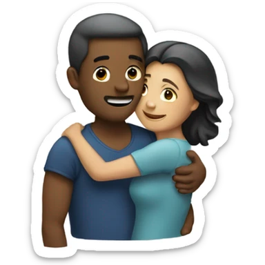 Man and woman hugging  sticker