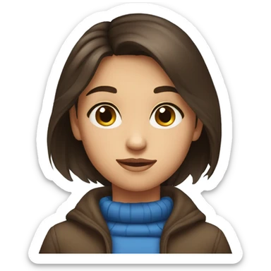 fille brune aux yeux bleu maman sticker