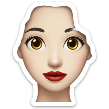 Beautiful woman,Black hair,wavy hair，long hair,White skin,oval face,big eyes,Blackeyes,Red lips,Chinese sticker