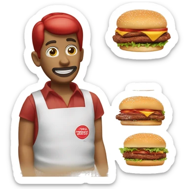 wendy's baconator double burger meat no tomatoes sticker