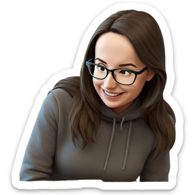 smiling girl with glasses indoors sticker