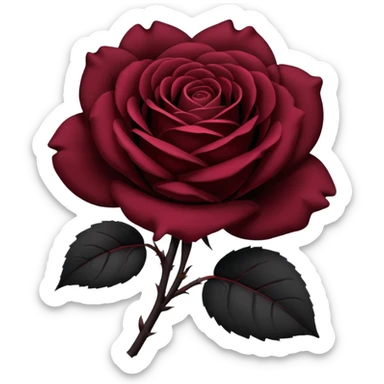 black rose, without green leaves, just flower sticker