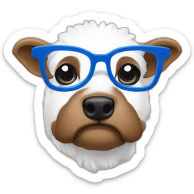 Mec brun avec lunettes bleues et petit bouc blanc sticker