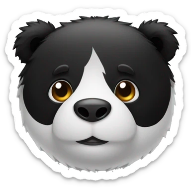 Panda black fur  sticker