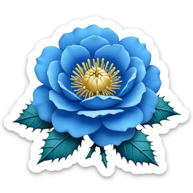 blue prickly rose sticker