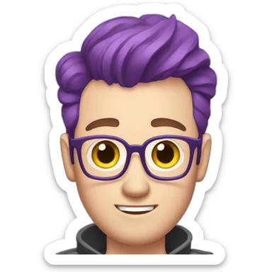travis mcelroy with purple hair sticker